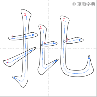 “「批」的筆順”