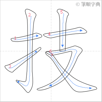 “「技」的筆順”