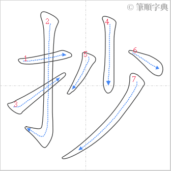 “「抄」的筆順”