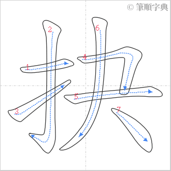 “「抉」的筆順”