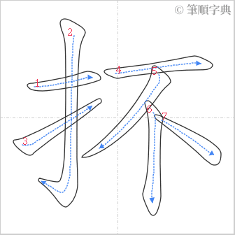 “「抔」的筆順”