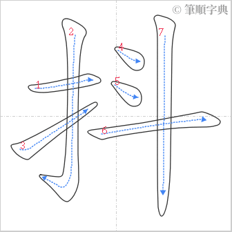 “「抖」的筆順”