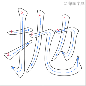 “「抛」的筆順”