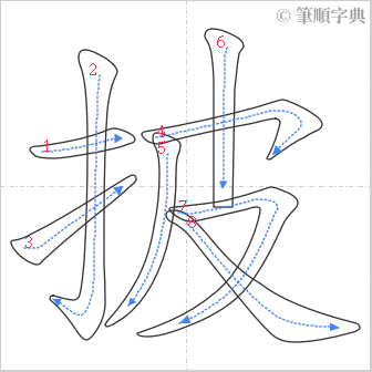 “「披」的筆順”