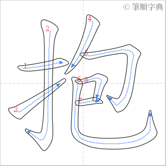 “「抱」的筆順”