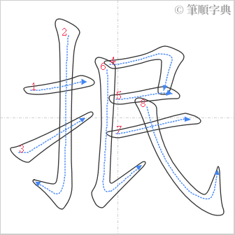 “「抿」的筆順”