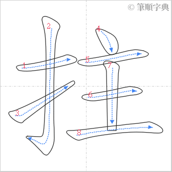 “「拄」的筆順”