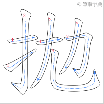 “「拋」的筆順”