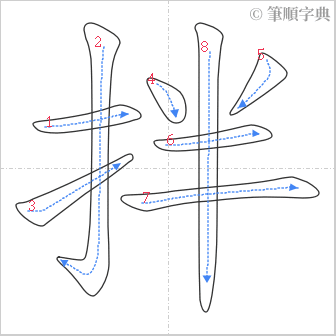 “「拌」的筆順”