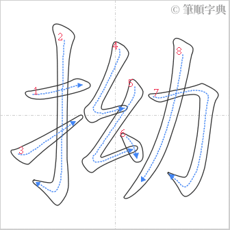 “「拗」的筆順”