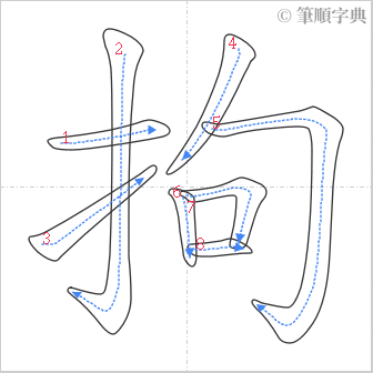 “「拘」的筆順”