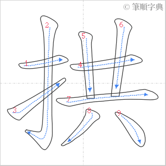 “「拱」的筆順”