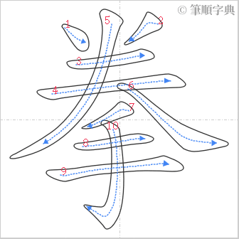 “「拳」的筆順”