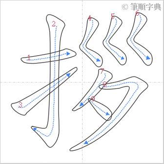 “「拶」的筆順”