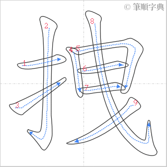 “「拽」的筆順”