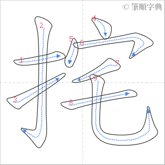 “「挓」的筆順”