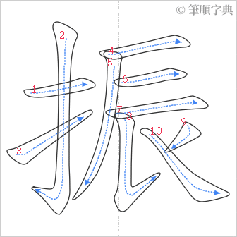 “「振」的筆順”