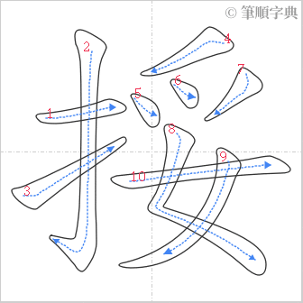 “「挼」的筆順”