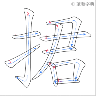 “「捃」的筆順”