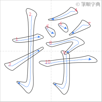 “「捊」的筆順”