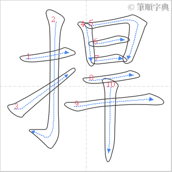 “「捍」的筆順”