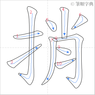 “「捎」的筆順”