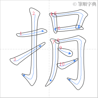 “「捐」的筆順”