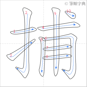 “「捕」的筆順”