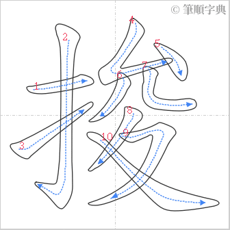 “「捘」的筆順”