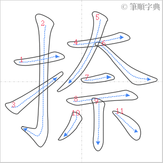 “「捺」的筆順”