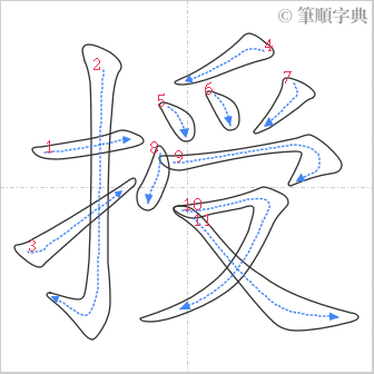 “「授」的筆順”