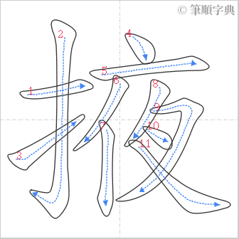 “「掖」的筆順”