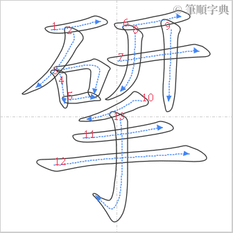 “「揅」的筆順”