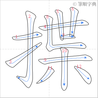 “「揲」的筆順”