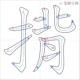 “「揹」的筆順”