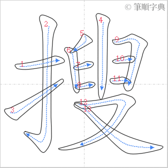 “「搜」的筆順”