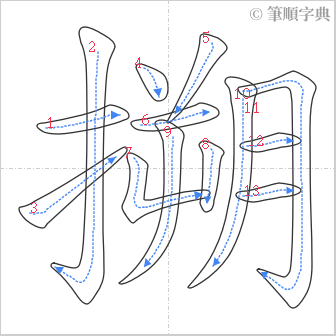 “「搠」的筆順”