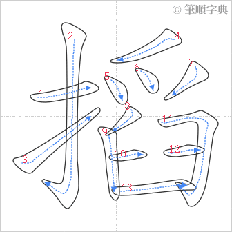 “「搯」的筆順”