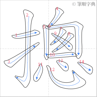 “「摠」的筆順”