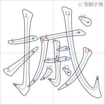 “「摵」的筆順”