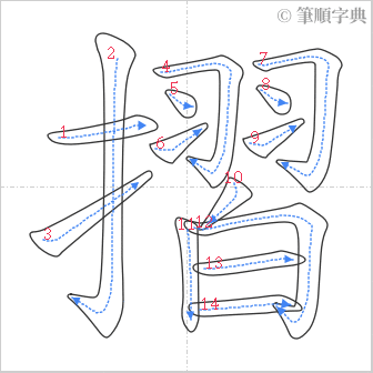 “「摺」的筆順”