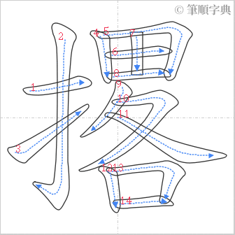 “「撂」的筆順”