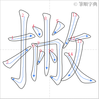 “「撇」的筆順”