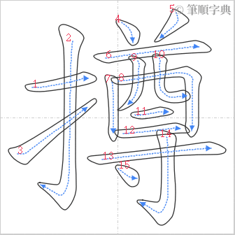 “「撙」的筆順”