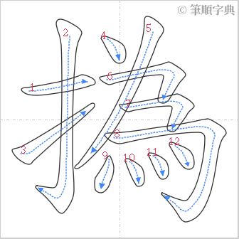 “「撝」的筆順”