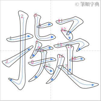 “「擬」的筆順”