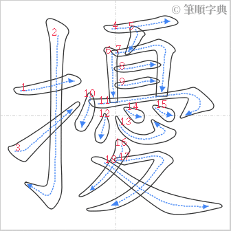 “「擾」的筆順”