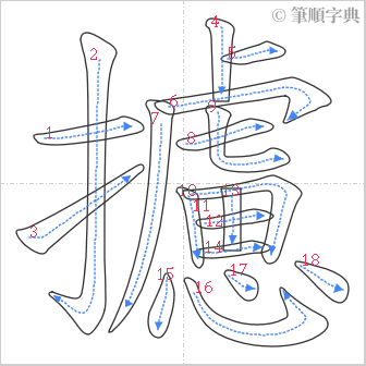 “「攄」的筆順”