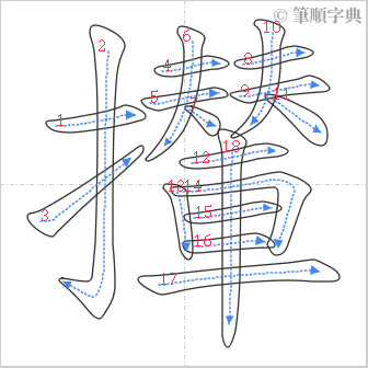 “「攆」的筆順”