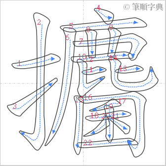 “「攟」的筆順”